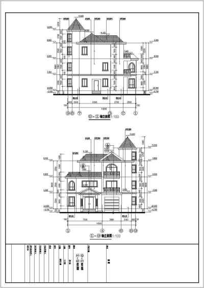 某地三层剪力墙结构别墅建筑设计施工图