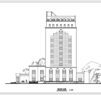 某地十层框架结构大酒店建筑方案设计图纸