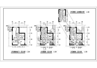 大院设计楼梯与电梯施工图3D模型