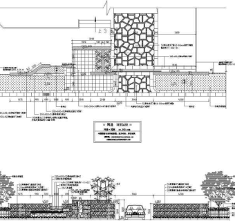 别墅入口景观图纸