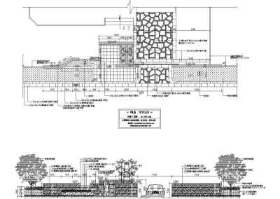 别墅入口景观图纸