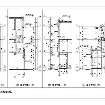 某地区三层简欧风格双拼别墅建筑设计施工图