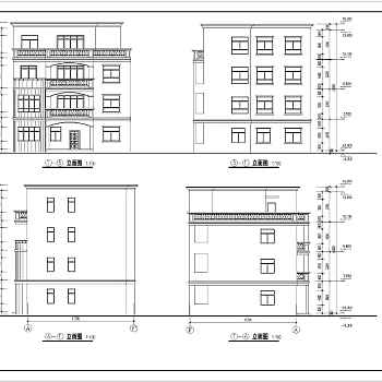 某地区某三层别墅楼建筑设计施工图