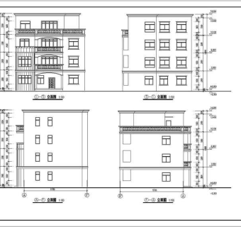 某地区某三层别墅楼建筑设计施工图