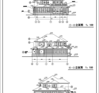 某地现代风格别墅楼建筑设计施工图