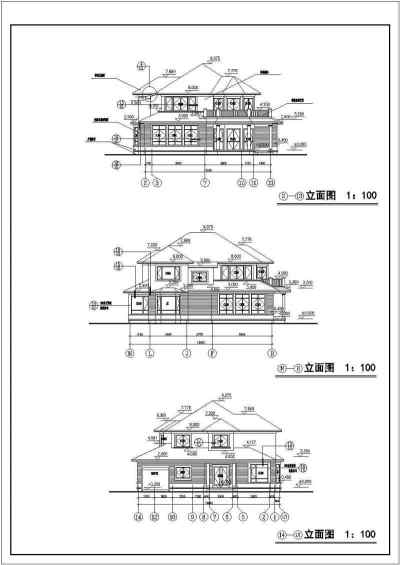 某地现代风格别墅楼建筑设计施工图