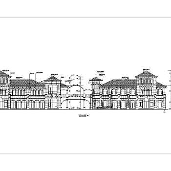 某地三层框架结构商业楼石材幕墙施工图3D模型