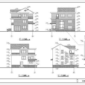 某地三层框架结构农村别墅建筑结构设计施工图