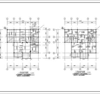 某地二层砖混结构独立别墅结构施工图