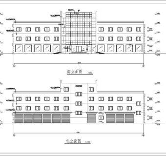 三层全框架结构办公楼建筑施工图