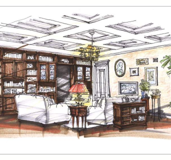 纳帕溪谷别墅装饰实景效果及手绘