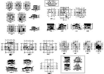 几套别墅图纸
