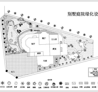 别墅庭园绿化设计图纸