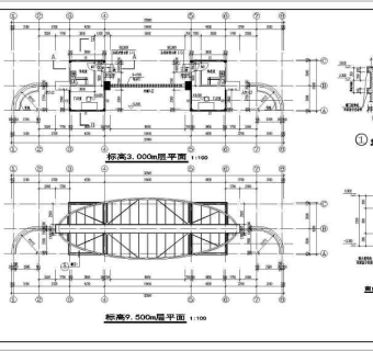 某学校学生生活区大门建筑设计施工图