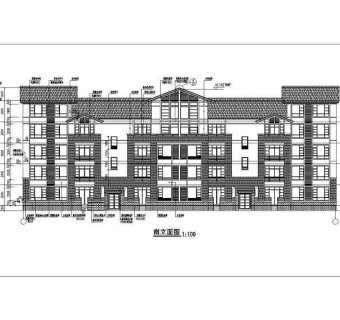 某地独栋别墅花园洋房多层户型平面图立面图