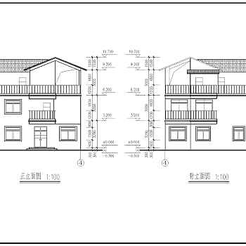 某框架带坡屋顶别墅建筑结构施工图