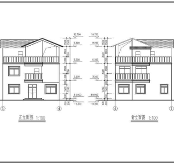 某框架带坡屋顶别墅建筑结构施工图