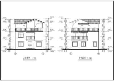 某框架带坡屋顶别墅建筑结构施工图