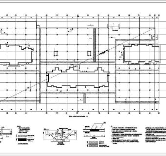 某地一层框架结构（无梁楼盖）地下停车库全套结构施工图