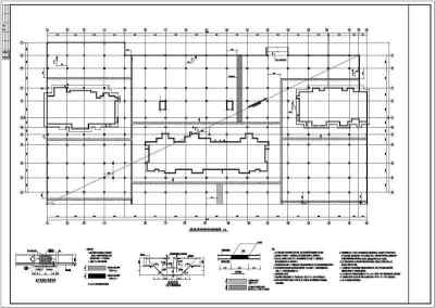 某地一层框架结构（无梁楼盖）地下停车库全套结构施工图