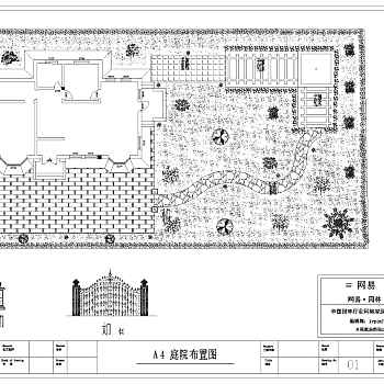 别墅庭院绿化布置设计图3D模型