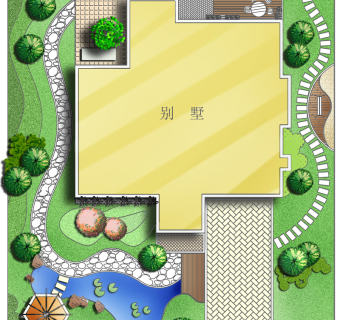 别墅景观彩平图