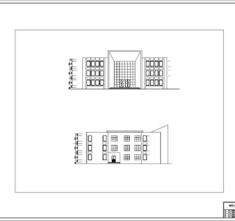 某三层办公楼建筑设计方案图纸（学生课程设计）