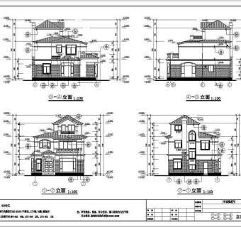 某地三层剪力墙结构别墅建筑设计施工图