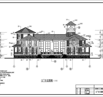 某旅游区两层双拼别墅建筑设计施工图
