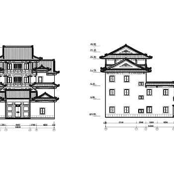 中式别墅外观立面