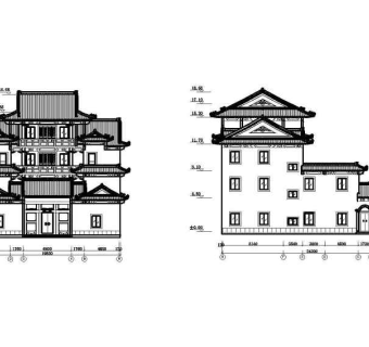 中式别墅外观立面