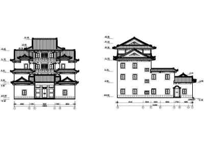 中式别墅外观立面