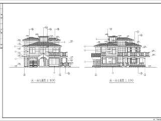 某小区三层独立别墅建筑设计施工图