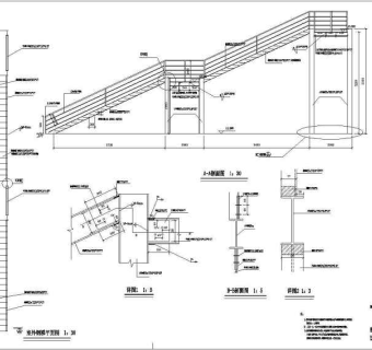 某室外直跑钢楼梯结构设计施工图纸3D模型