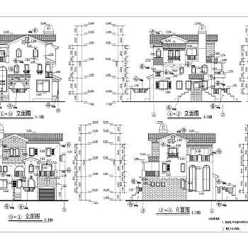 某三层框架结构别墅建筑设计方案图