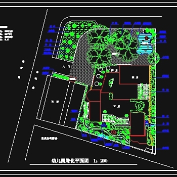 幼儿园绿化平面图3D模型