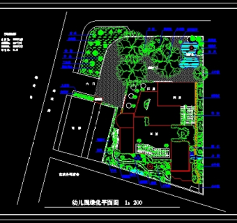 幼儿园绿化平面图3D模型