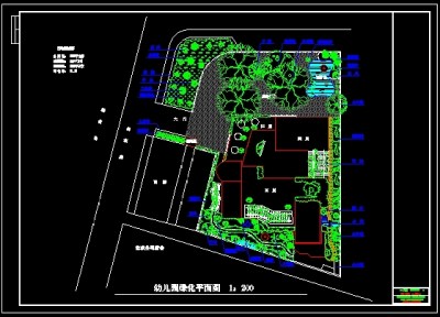 幼儿园绿化平面图3D模型