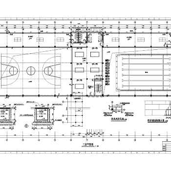 某体育馆建筑全套设计施工CAD图3D模型