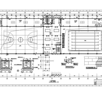 某体育馆建筑全套设计施工CAD图3D模型