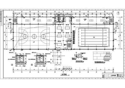 某体育馆建筑全套设计施工CAD图3D模型