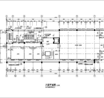 六层办公楼建筑cad施工图(外立剖面)