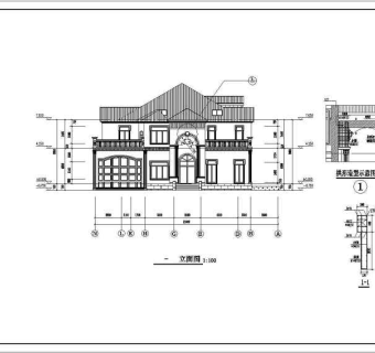 某二层框架结构别墅楼建筑设计施工图