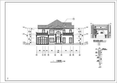 某二层框架结构别墅楼建筑设计施工图