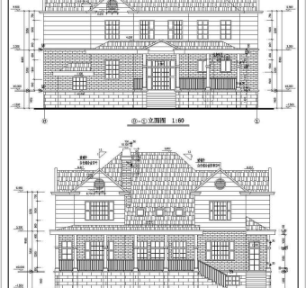 某地两层框架结构别墅建筑设计施工图纸
