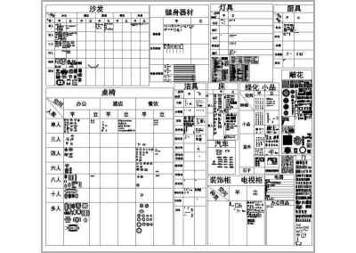 各种家具装修设计cad模块免费下载