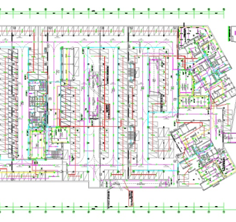 深圳某小区地下车库电气全套设计图纸3D模型