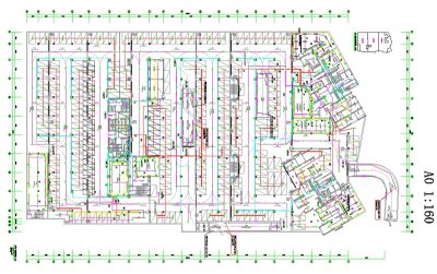 深圳某小区地下车库电气全套设计图纸3D模型