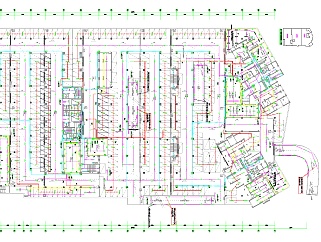 深圳某小区地下车库电气全套设计图纸3D模型