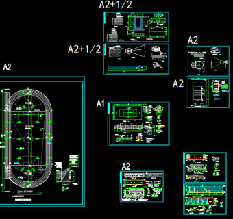 体育场地建筑cad施工图（全套）3D模型